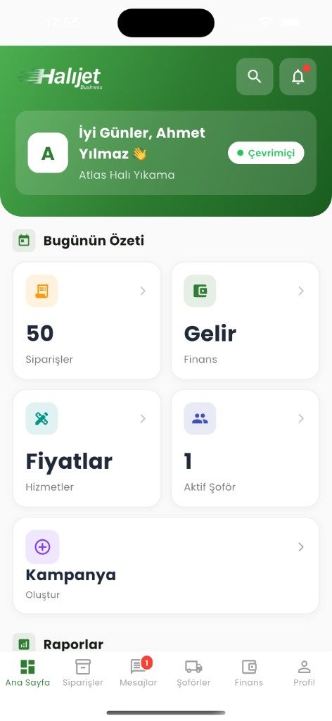 Halıjet Business ana sayfa