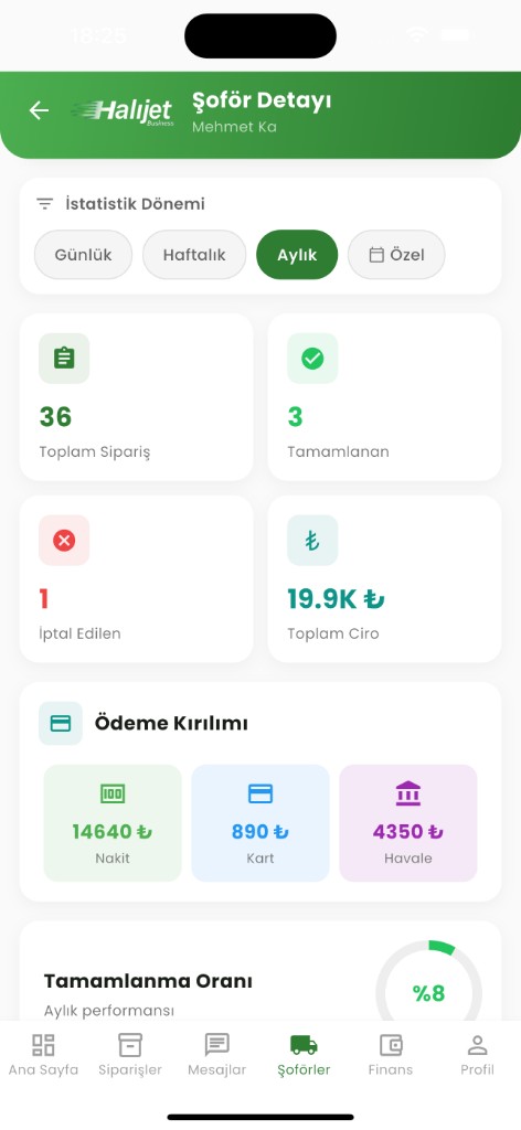 Halıjet Business şoför detayı